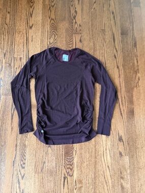 Athleta Long Sleeve Crew Top in Deep Plum